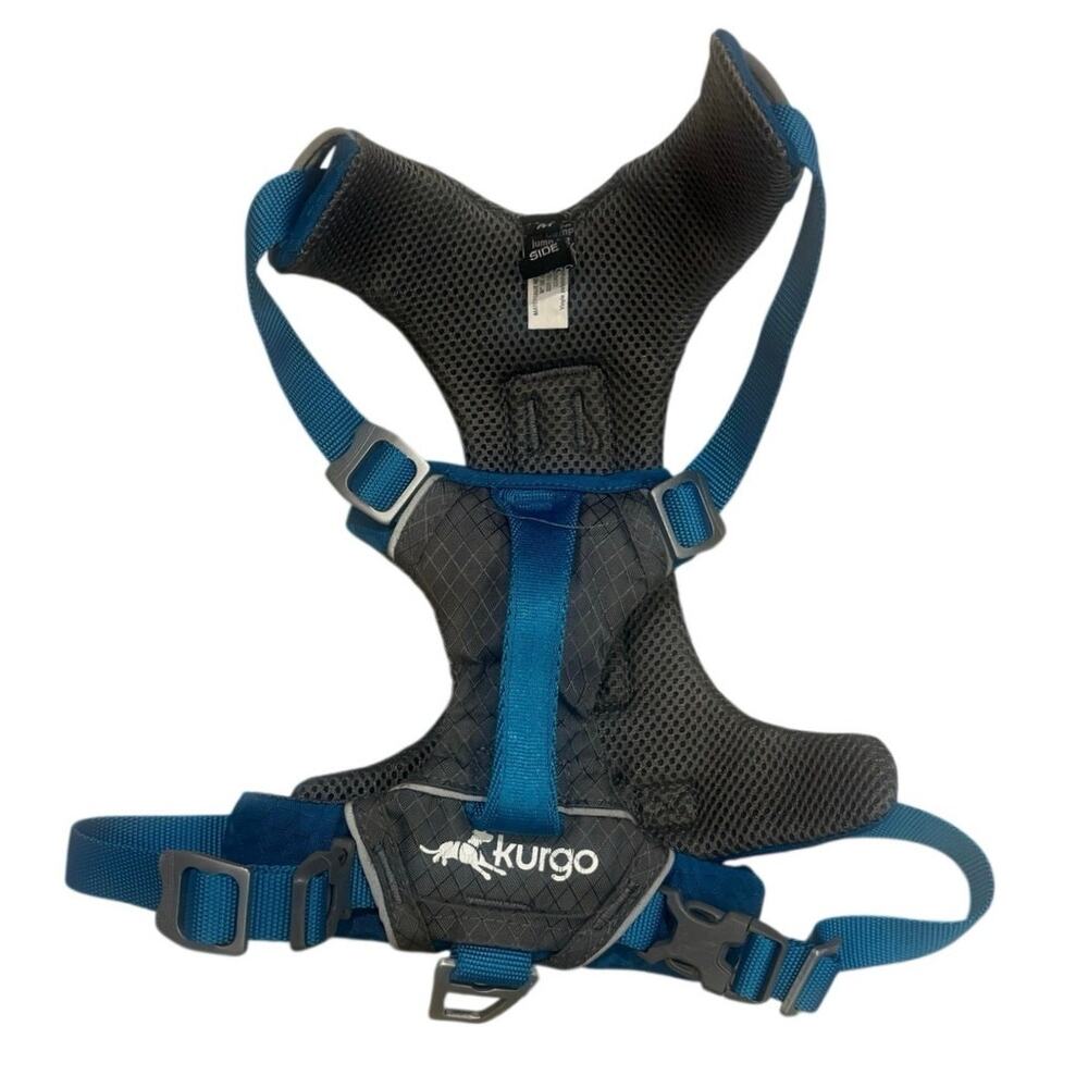 Kurgo Journey Air Dog Harness Blue and Gray with Reflective Trim Size Medium